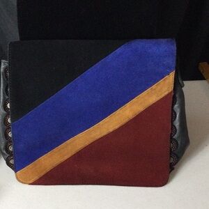Patricia Nash Tri-Color Suede crossbody